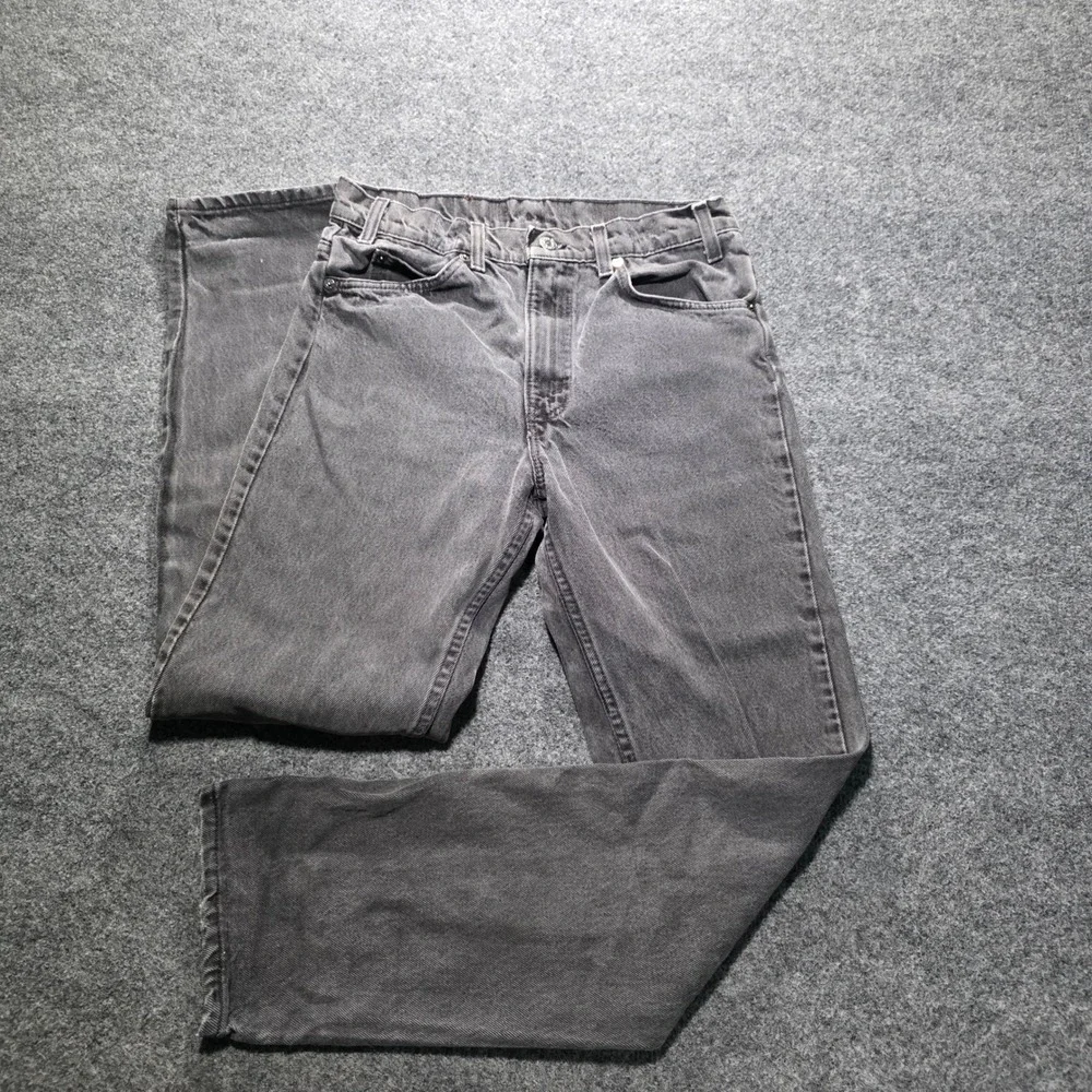 Levi's 575 Vintage Jeans Made in USA Faded Black Straight Leg 32x32 Mens Grey